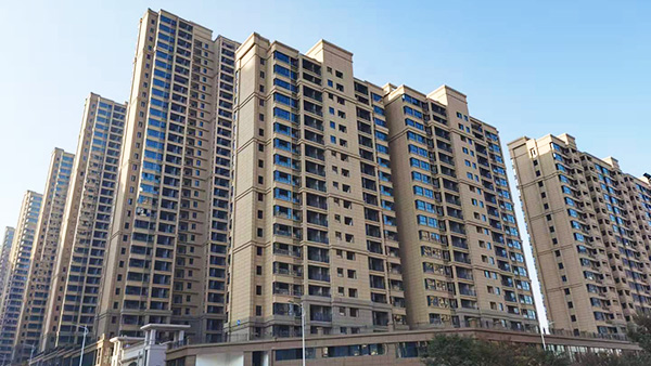 湖南郴州萬寶國際新樓盤外墻真石漆施工案例